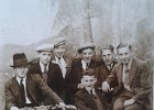 209  George Knowles Jnr. born 1918 is in the centre of front three. Possible a group of lads setting of to Blackpool. Is the chap holding the handle bars Norman Wand - please let us know? Photo c.1938